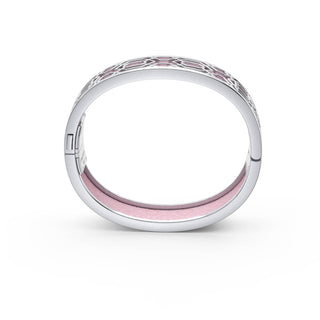 Rose Syrup Pink Peranakan Grace - Slim Bangle - Sterling Silver