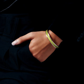 Pomelo Green Edge Bangle - Sterling Silver