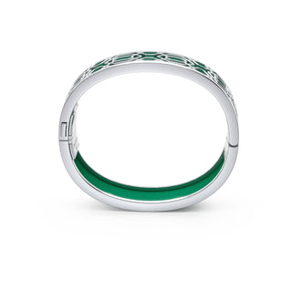 Python Green Peranakan Grace - Slim Bangle - Sterling Silver