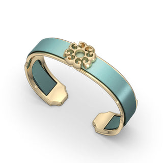 Teal Glow Nonya Blossom - Silk Cuff