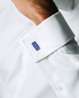 Ban Zu Cufflinks - Sterling Silver - Imperial Blue