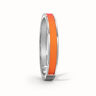 Sunset Orange Edge Bangle - Sterling Silver