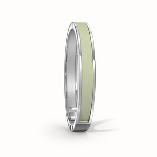 Shophouse Olive Edge Bangle - Sterling Silver