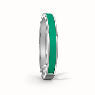 Python Green Edge Bangle - Sterling Silver