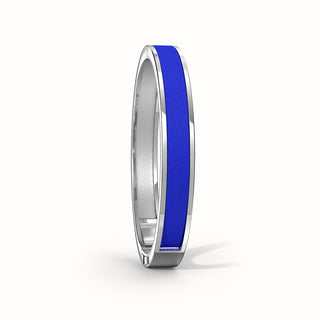 Royal Blue Edge Bangle - Sterling Silver