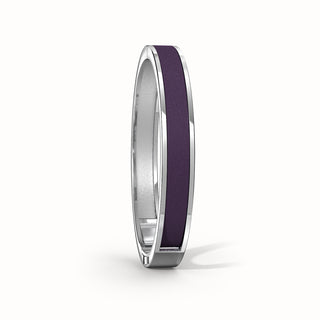 Deep Plum Edge Bangle - Sterling Silver
