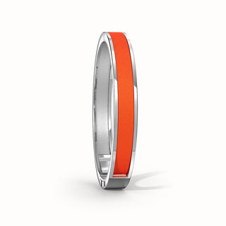 Lava Orange Edge Bangle - Sterling Silver