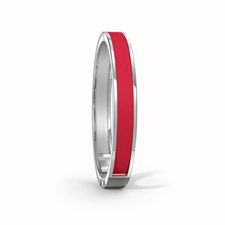 Firecracker Red Edge Bangle - Sterling Silver