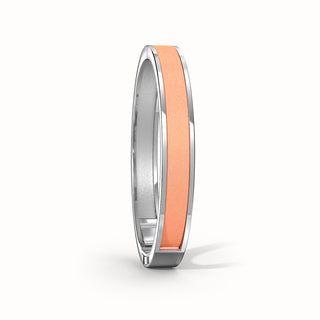 Crossandra Orange Edge Bangle - Sterling Silver