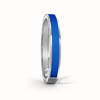 Celestial Blue Edge Bangle - Sterling Silver