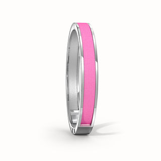 Guava Pink Edge Bangle - Sterling Silver