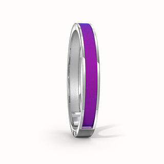 Orchid Purple Edge Bangle - Sterling Silver