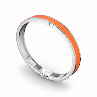 Sunset Orange Edge Bangle - Sterling Silver