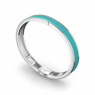 Shophouse Teal Edge Bangle - Sterling Silver