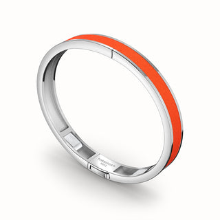 Lava Orange Edge Bangle - Sterling Silver