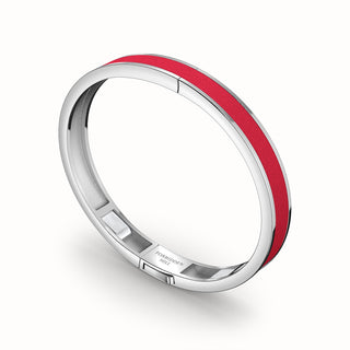 Firecracker Red Edge Bangle - Sterling Silver