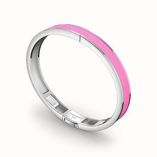 Guava Pink Edge Bangle - Sterling Silver