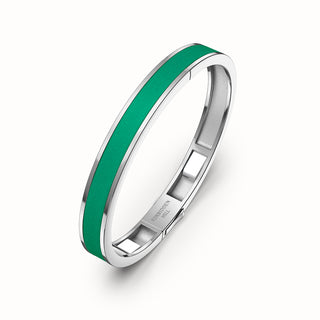 Python Green Edge Bangle - Sterling Silver