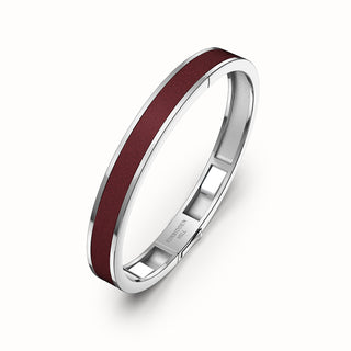Mangosteen Red Edge Bangle - Sterling Silver