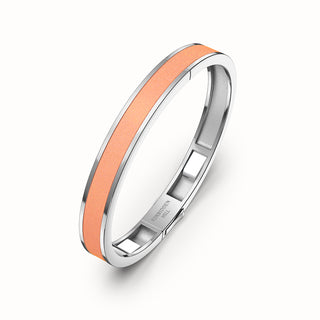 Crossandra Orange Edge Bangle - Sterling Silver