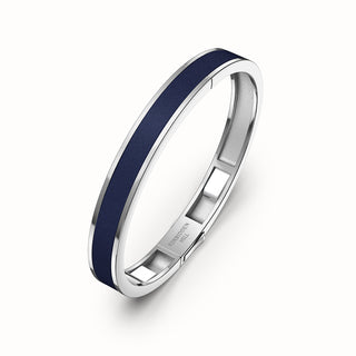 Midnight Blue Edge Bangle - Sterling Silver
