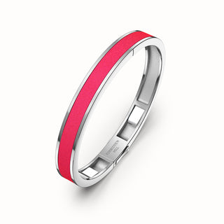 Dragonfruit Pink Edge Bangle - Sterling Silver