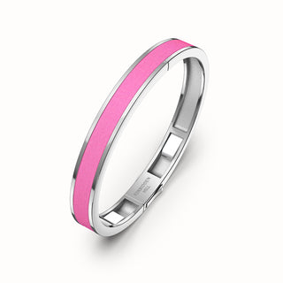 Guava Pink Edge Bangle - Sterling Silver