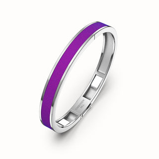 Orchid Purple Edge Bangle - Sterling Silver