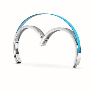 Turquoise Blue Edge Bangle - Sterling Silver
