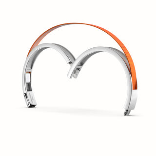 Sunset Orange Edge Bangle - Sterling Silver