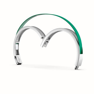 Python Green Edge Bangle - Sterling Silver