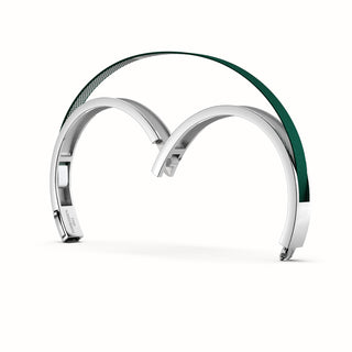 Emerald Green Edge Bangle - Sterling Silver