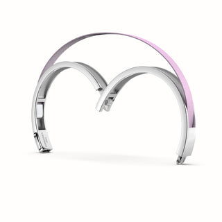Frangipani Pink Edge Bangle - Sterling Silver
