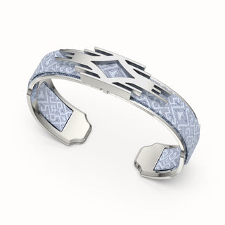 Ikat Silk Cuff - Pewter Grey