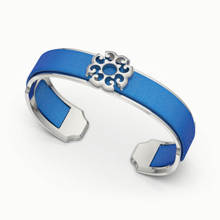 Nonya Blossom Silk Cuff - Celestial Blue
