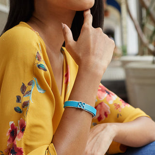 Lotus Silk Cuff - Turquoise Blue